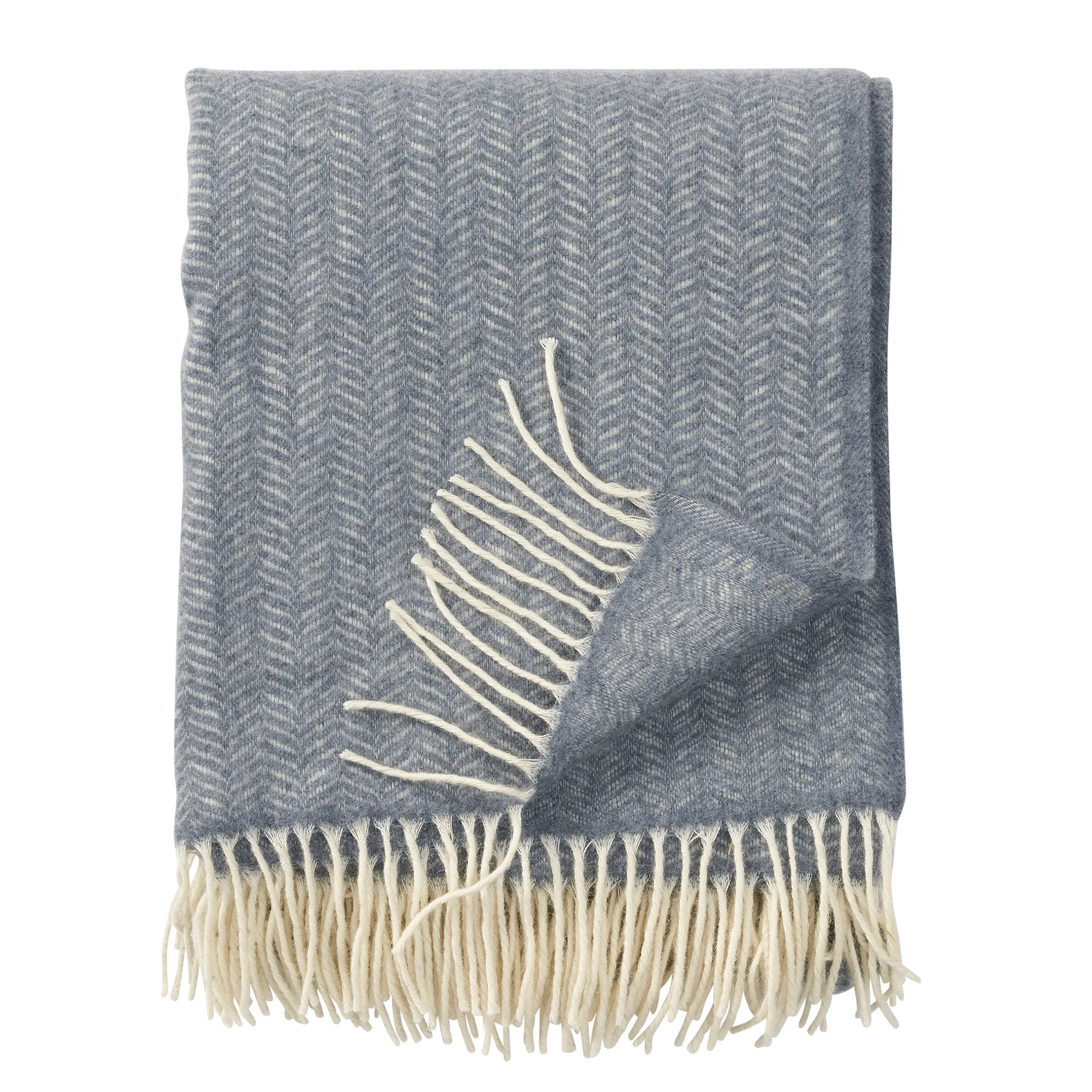 Plaid en laine Tippy, Mélange de gris Klippan Yllefabrik
