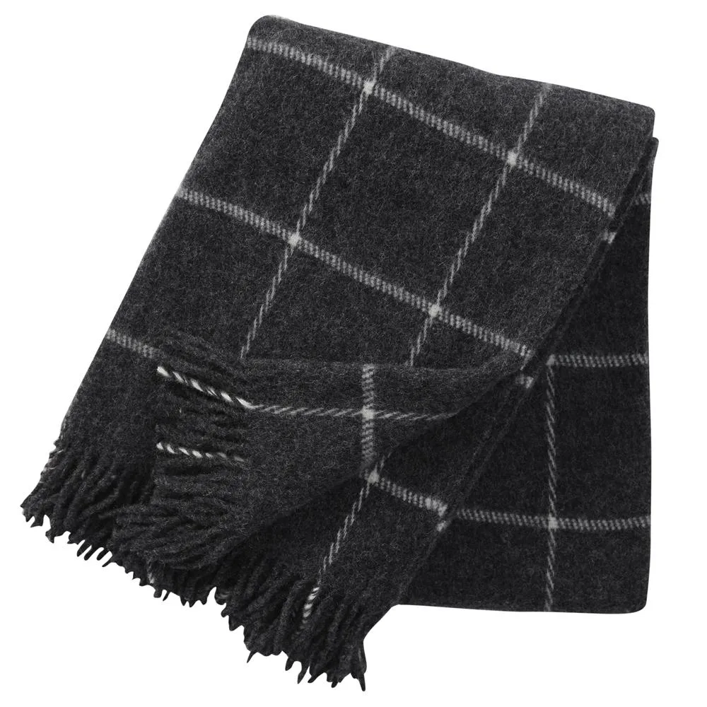 Plaid en laine Vinga, gris foncé Klippan Yllefabrik
