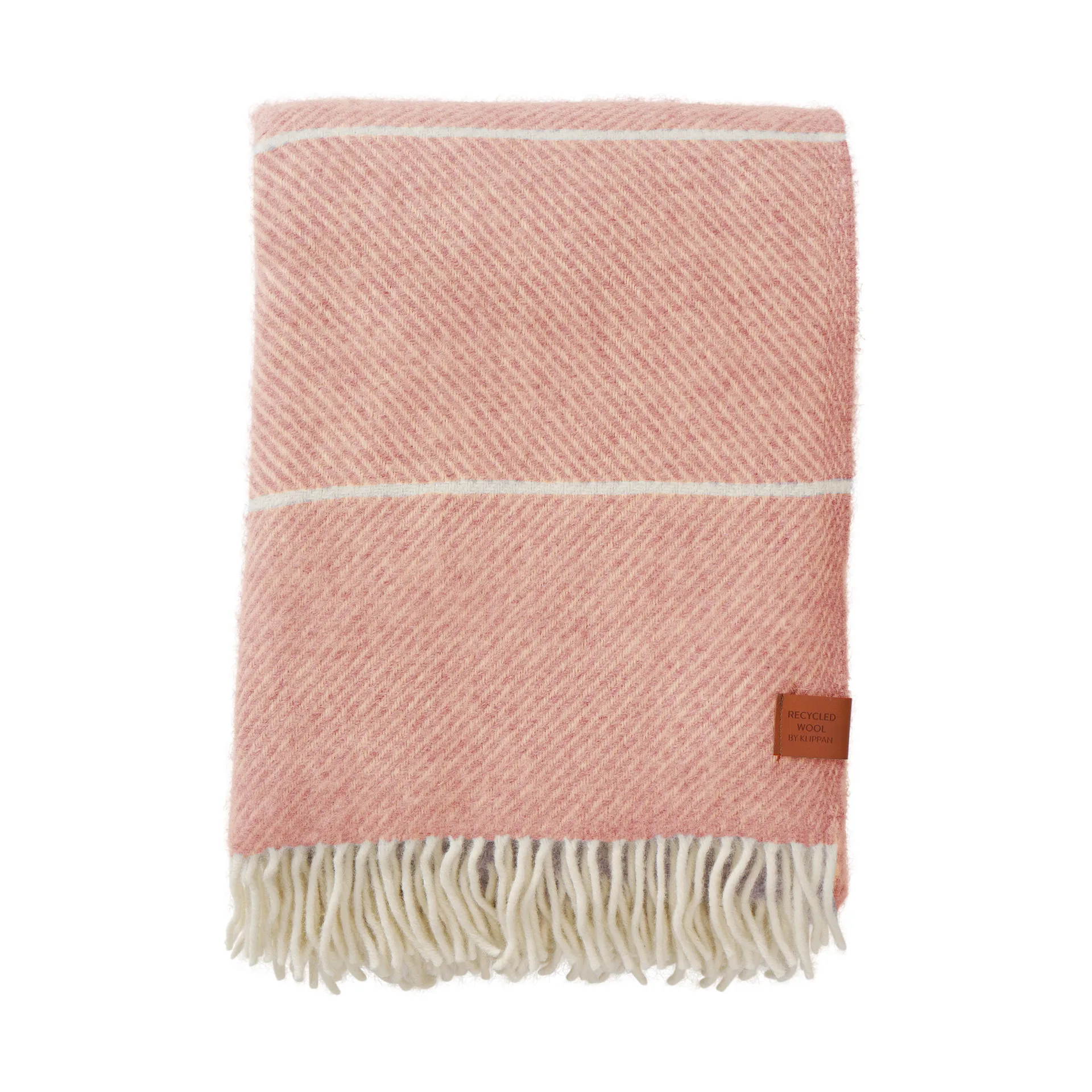Plaid Frank en laine 130x200 cm, Salmon pink Klippan Yllefabrik