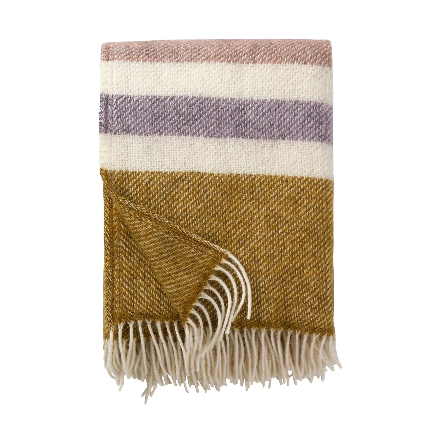 Plaid Gotland Stripe en laine 130x200 cm, Pastel Klippan Yllefabrik
