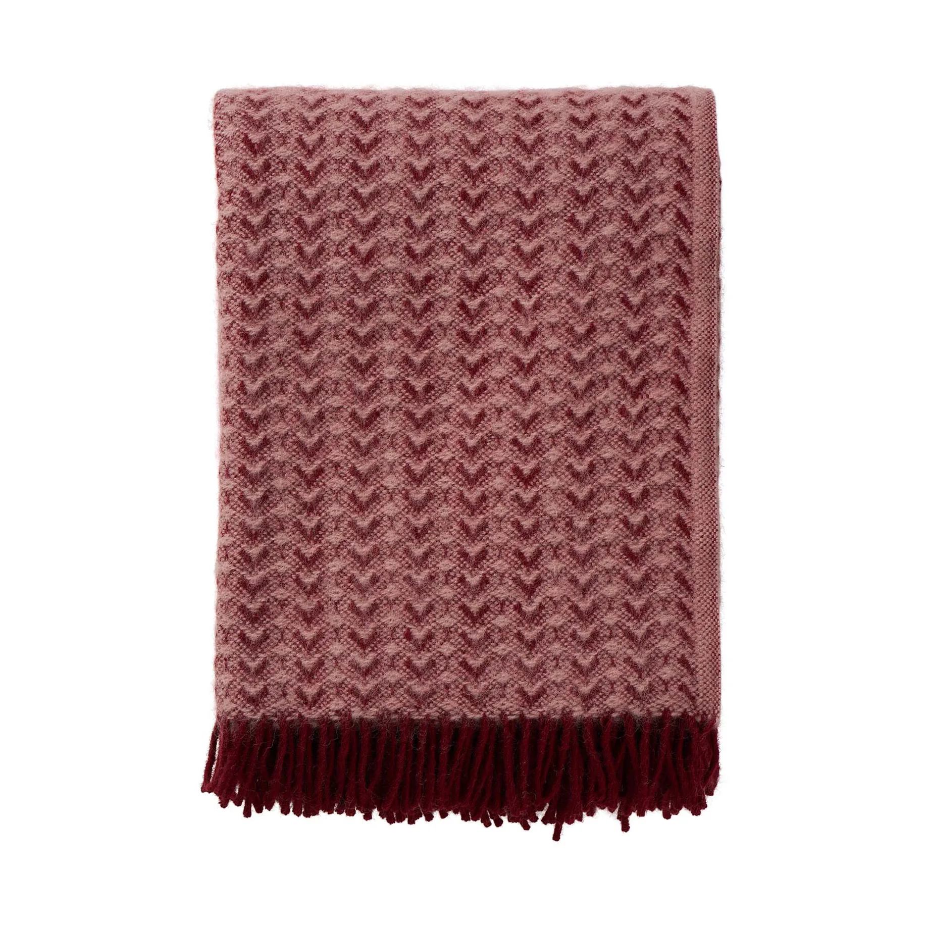 Plaid Ilse en laine 130x200 cm, Rust-pink Klippan Yllefabrik