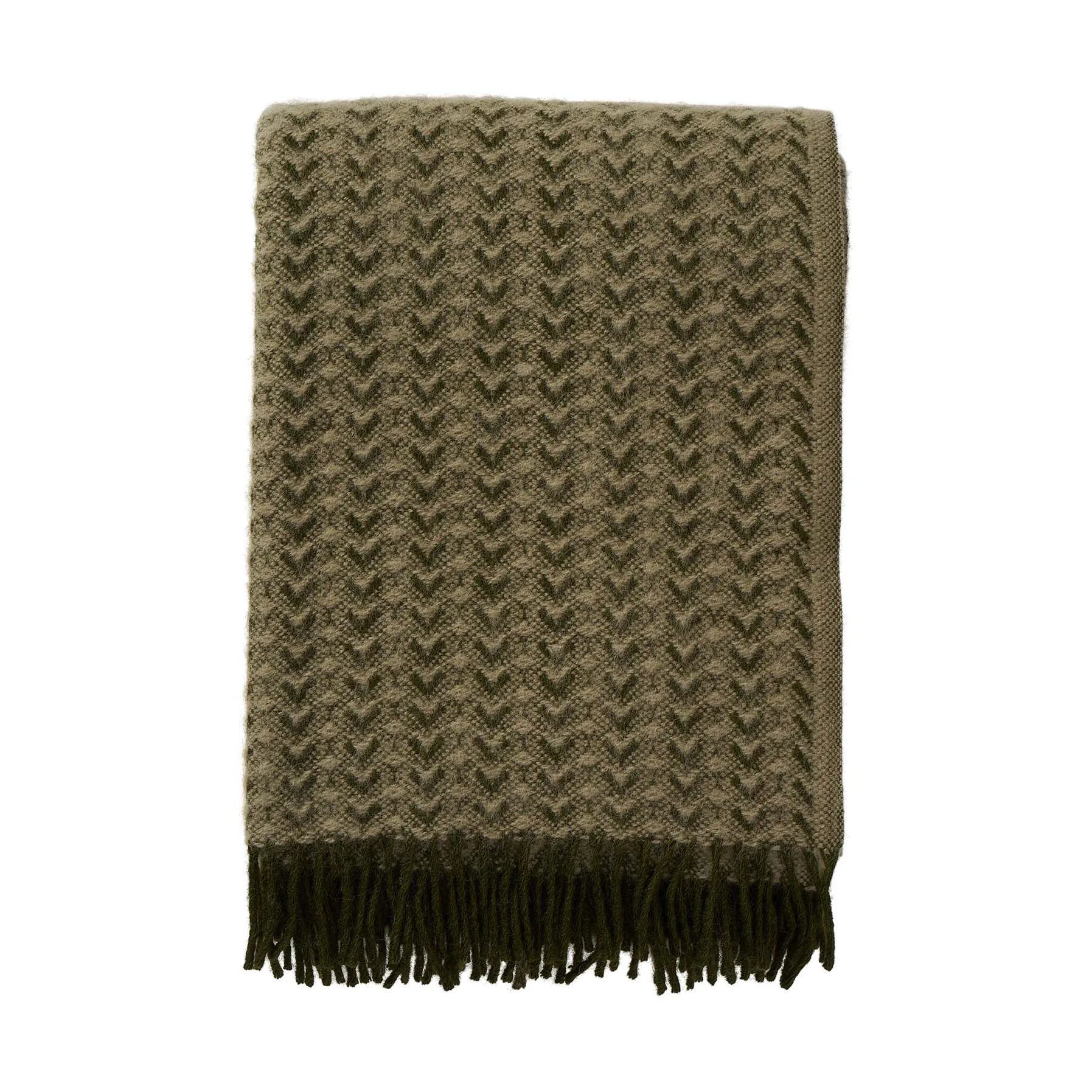 Plaid Ilse en laine 130x200 cm, Wood-green Klippan Yllefabrik