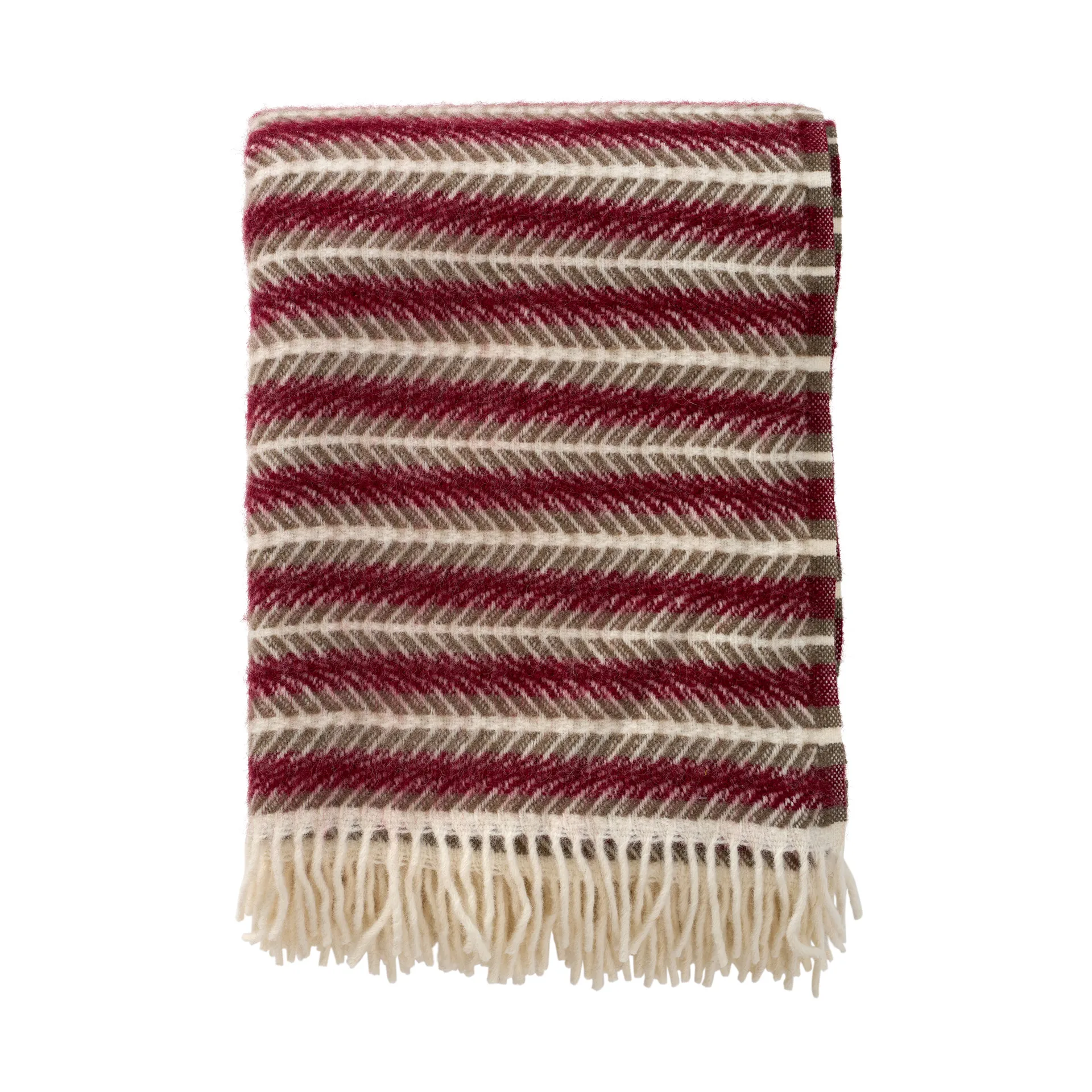 Plaid Oscar en laine 130x200 cm, Multi bordeaux Klippan Yllefabrik