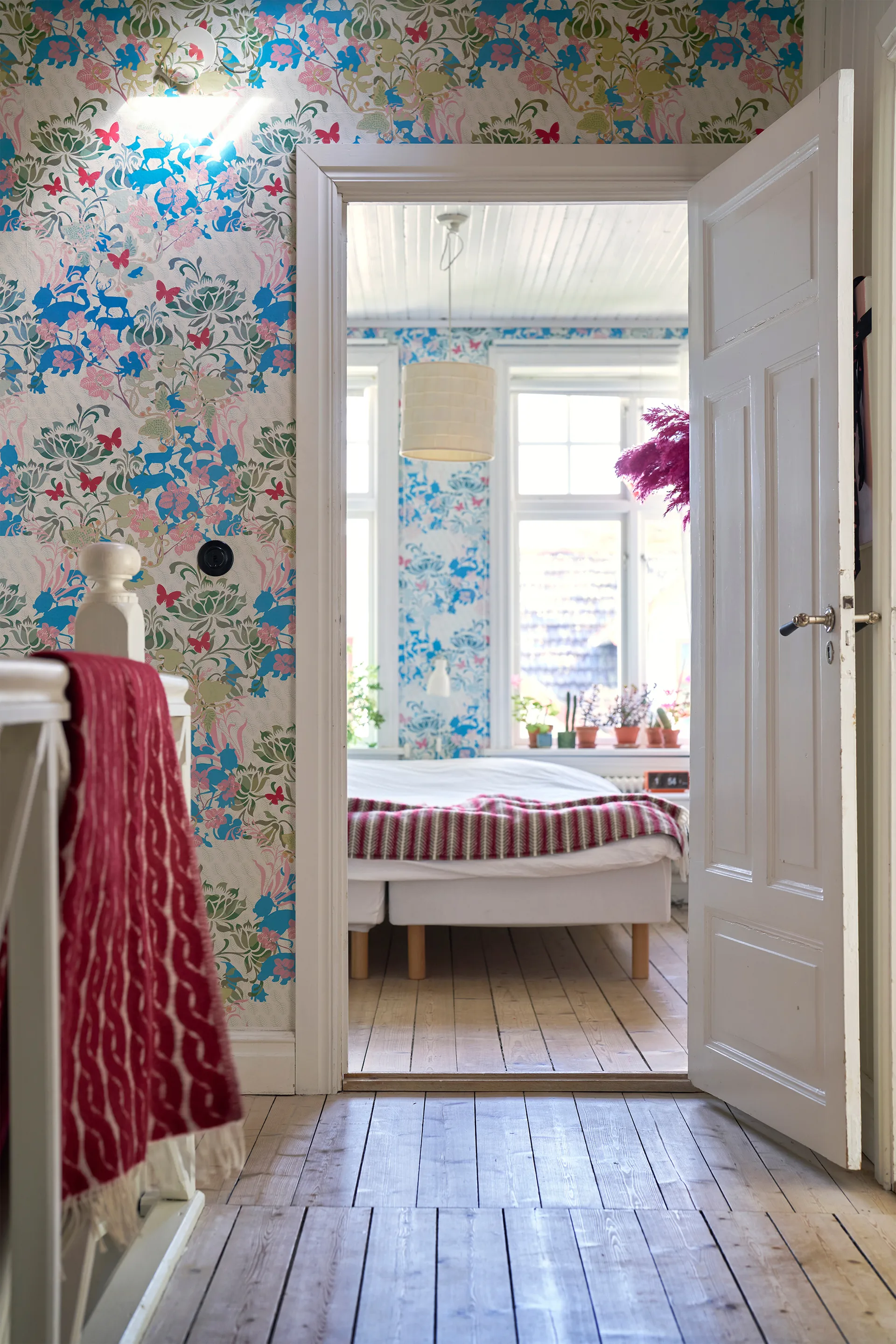 Plaid Oscar en laine 130x200 cm, Multi bordeaux Klippan Yllefabrik