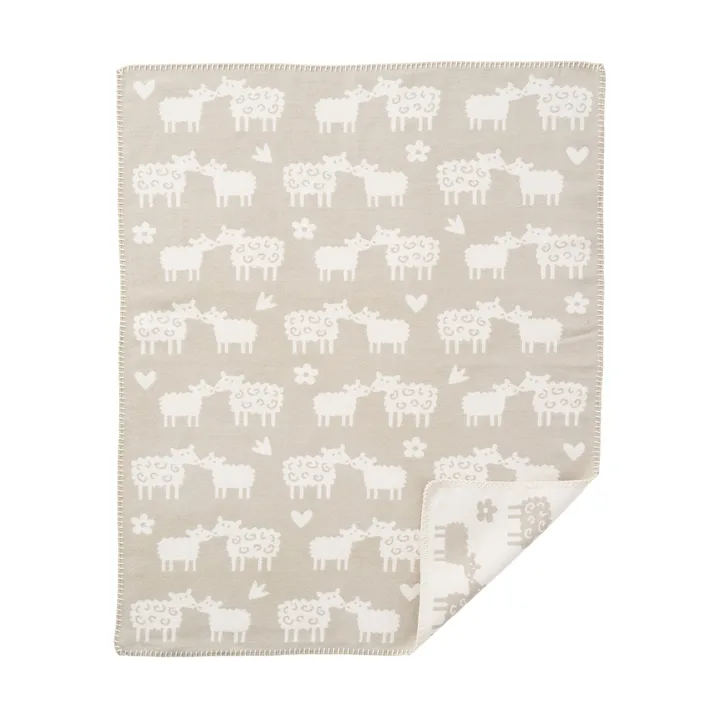 Plaid pour enfant Bää coton - Greige, 70x90 cm - Klippan Yllefabrik