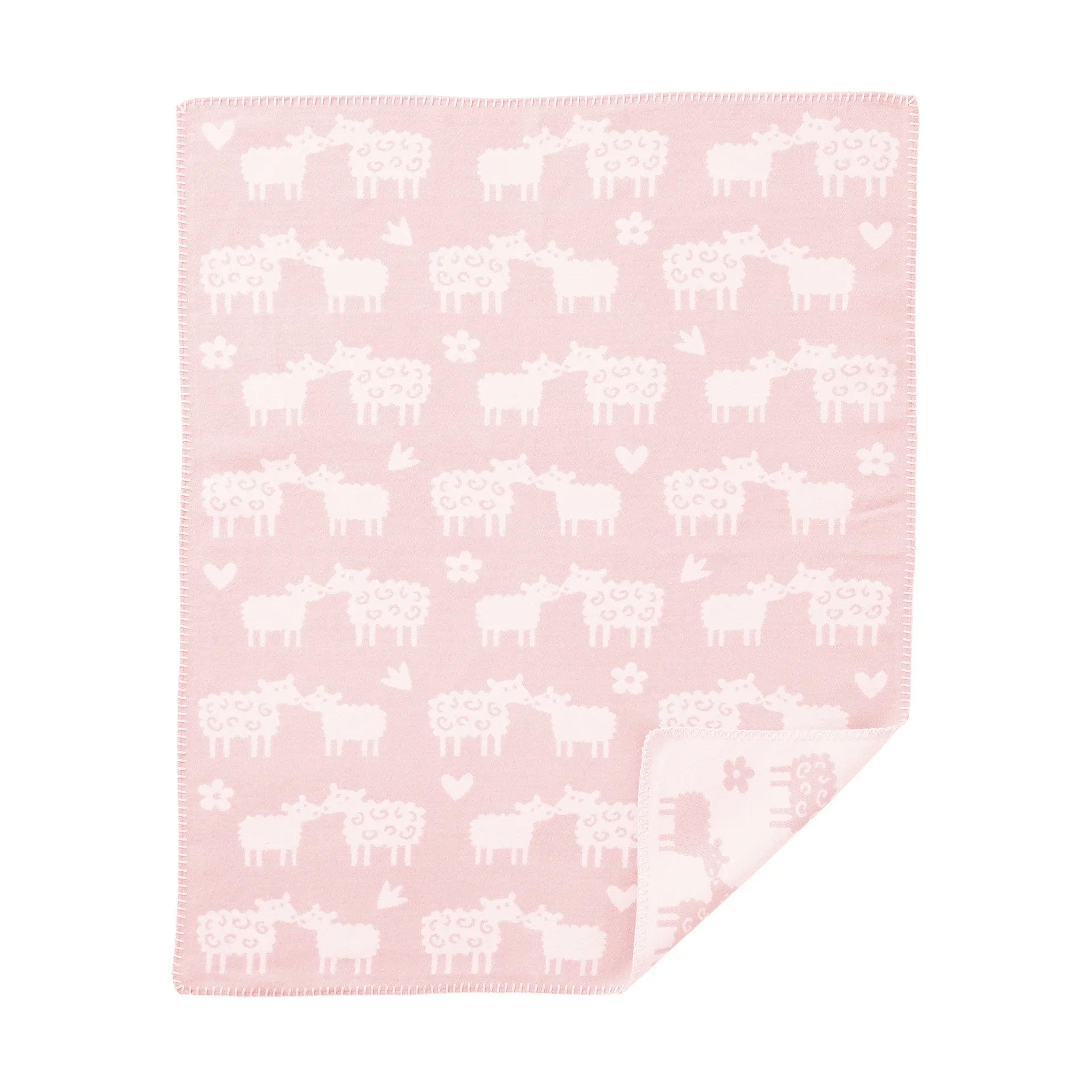 Plaid pour enfant Bää coton, Soft pink, 70x90 cm Klippan Yllefabrik