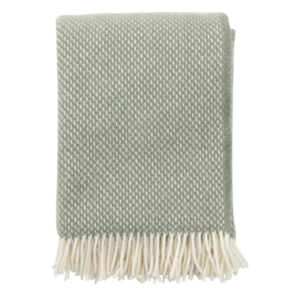 Klippan Yllefabrik Plaid Preppy Dusty green | Design Scandinave | Plaids & couvertures en laine | Vert