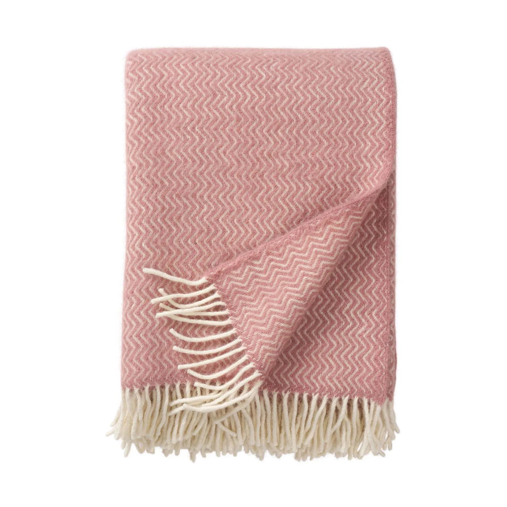 Plaid Sorbet en laine 130x200 cm, Powder pink Klippan Yllefabrik