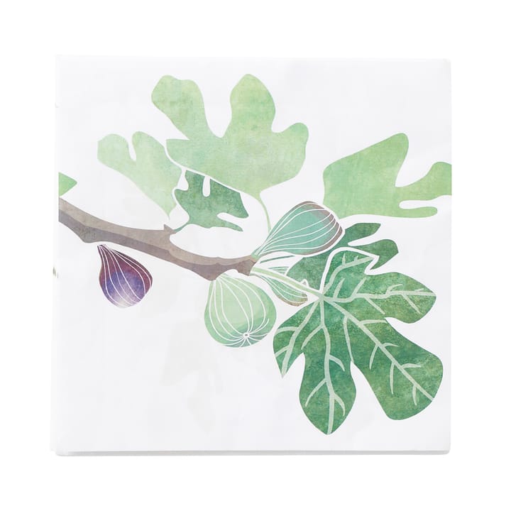 Serviette Figs 20-pack - Vert-blanc - Klippan Yllefabrik