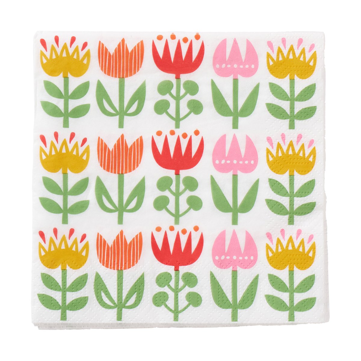 Klippan Yllefabrik Serviette Tulip 33x33 cm lot de 20 Multi