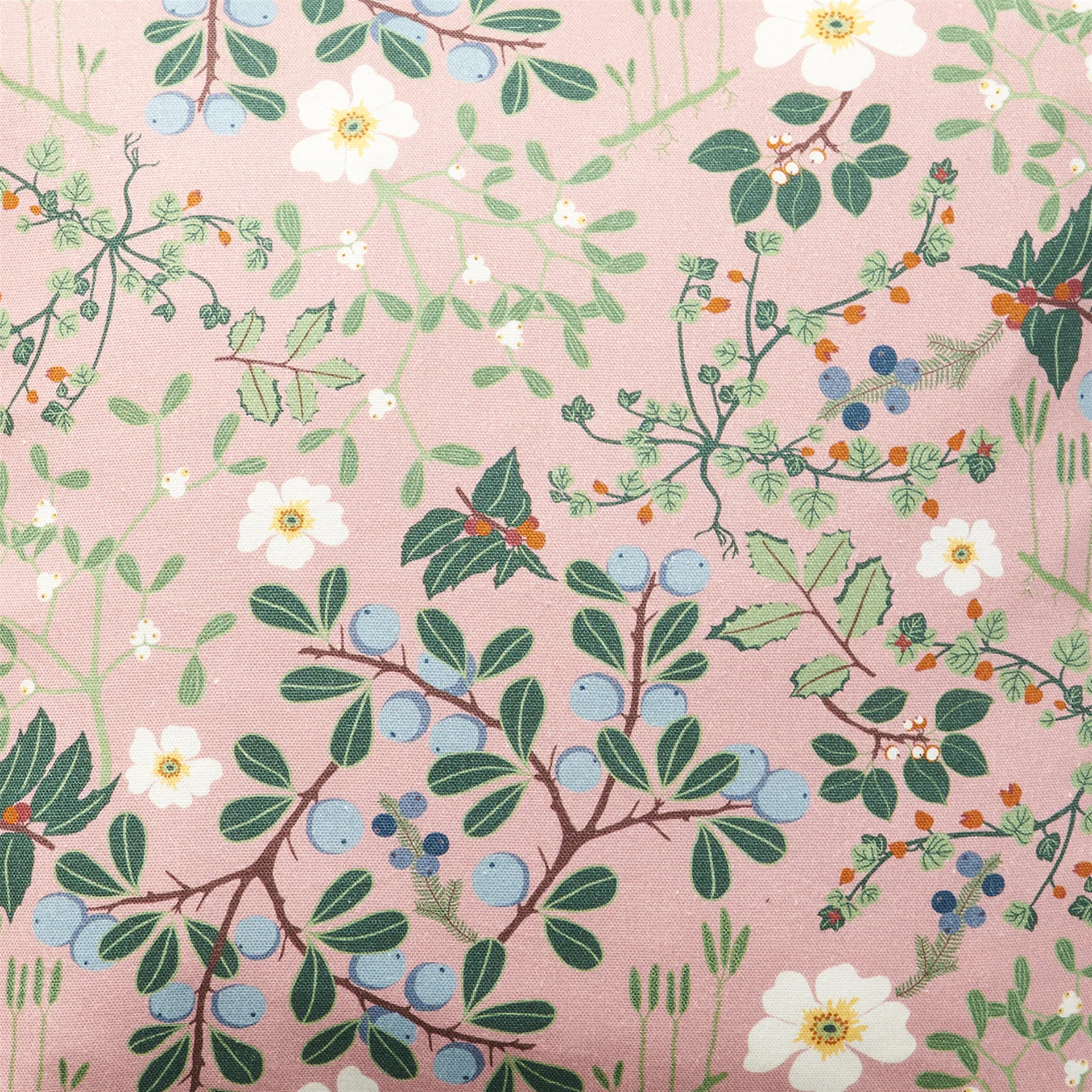 Tissu Blackthorn, rose Klippan Yllefabrik