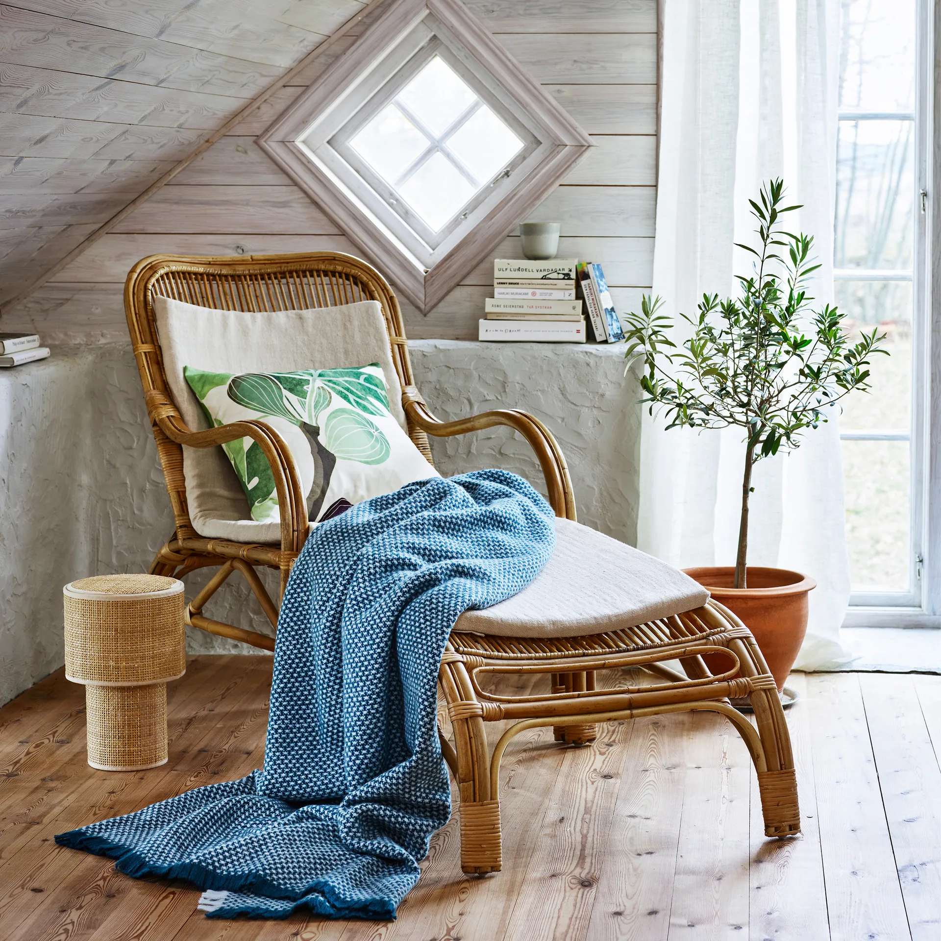 Tissu Figs, Vert-blanc Klippan Yllefabrik