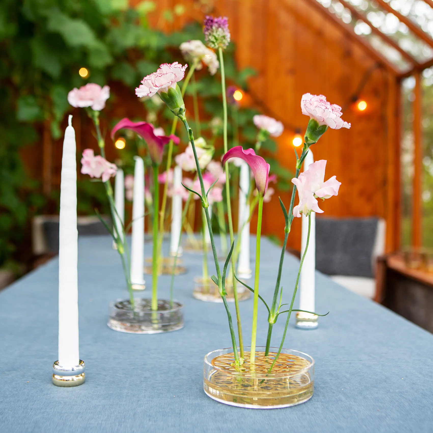 Bougeoir Marriage Duo 2 Pièces, Laiton-argent KLONG