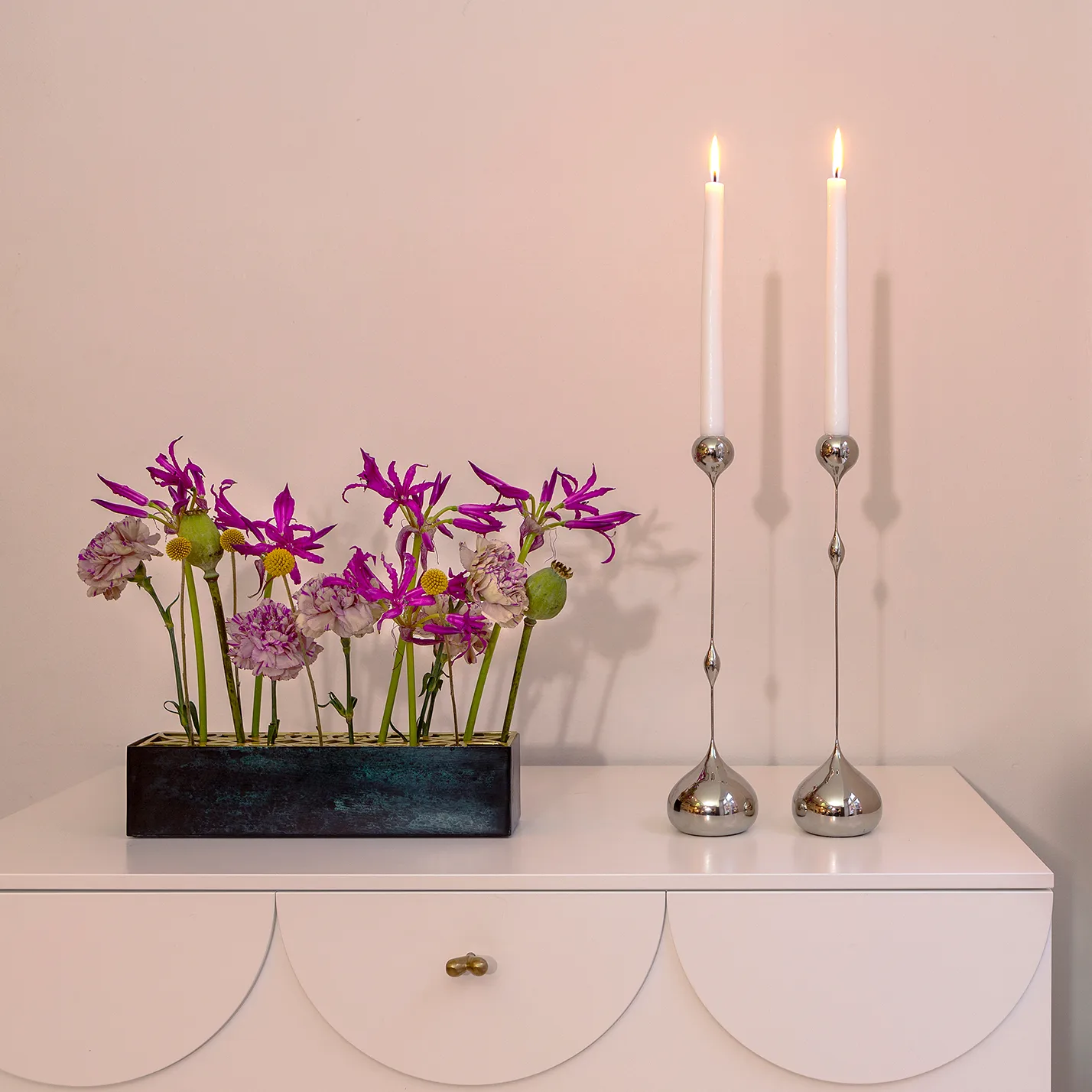 Bougeoir Tender haut, Nickel KLONG