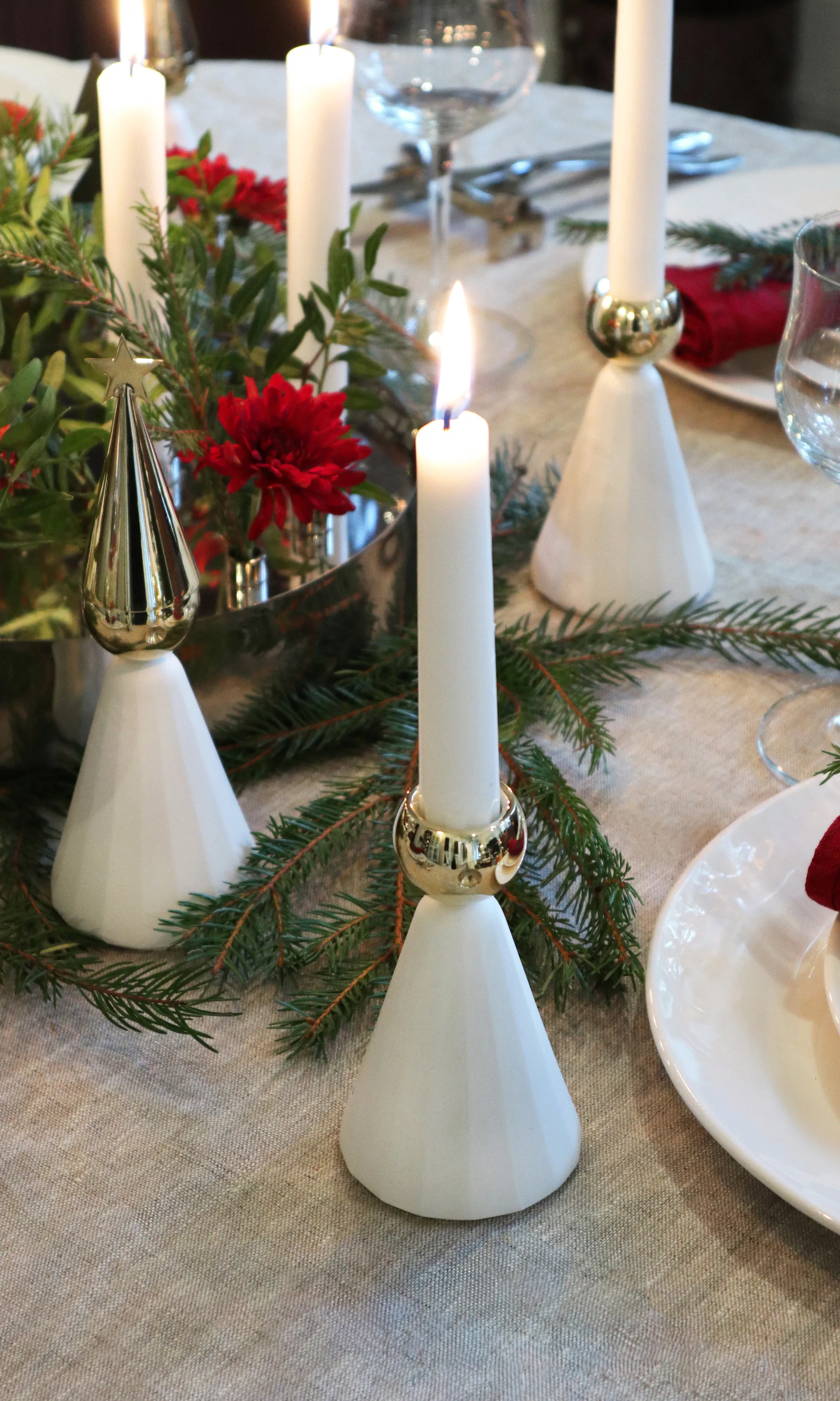 Chandelier Soprano, Blanc-laiton KLONG