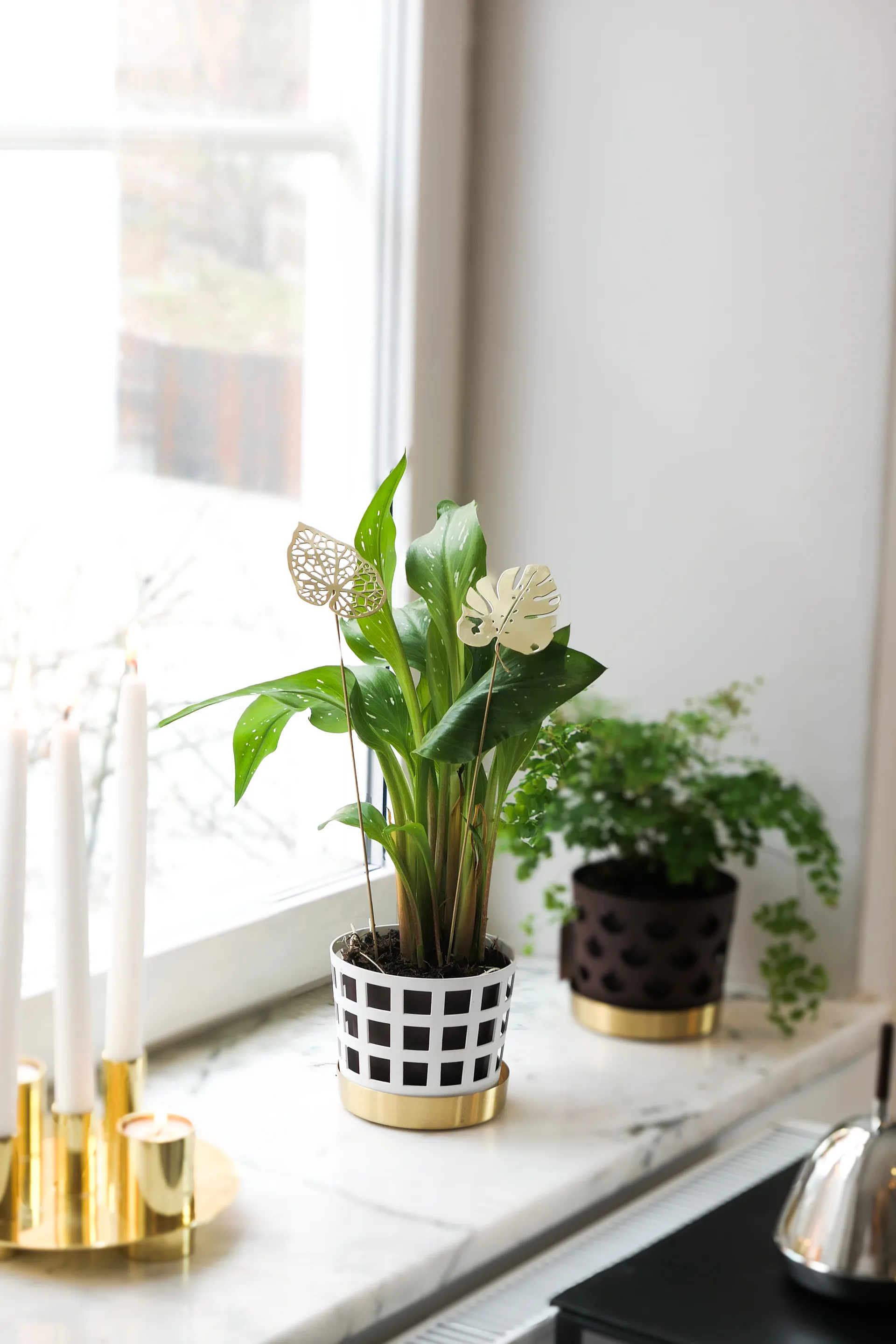 Décoration Brass Leaves, lot de 2, Water KLONG