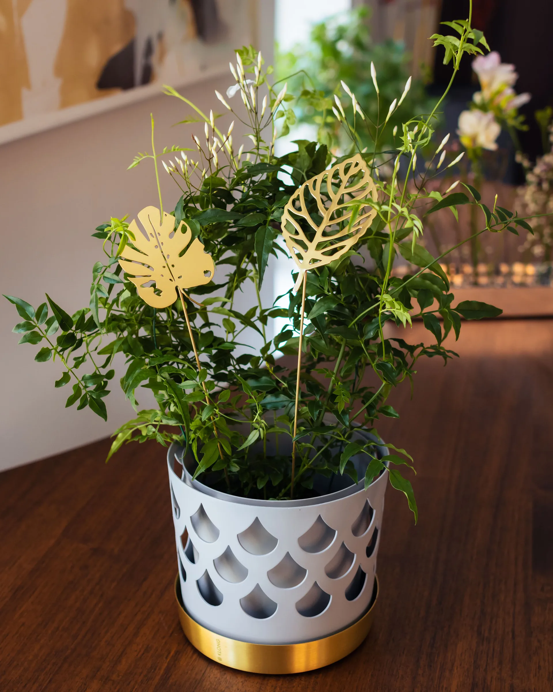 Décoration Brass Leaves, lot de 2, Wood KLONG