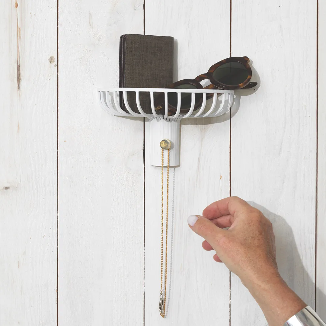 Étagère Lunett objects avec crochet, Blanc KLONG