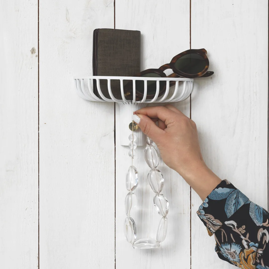 Étagère Lunett objects avec crochet, Blanc KLONG