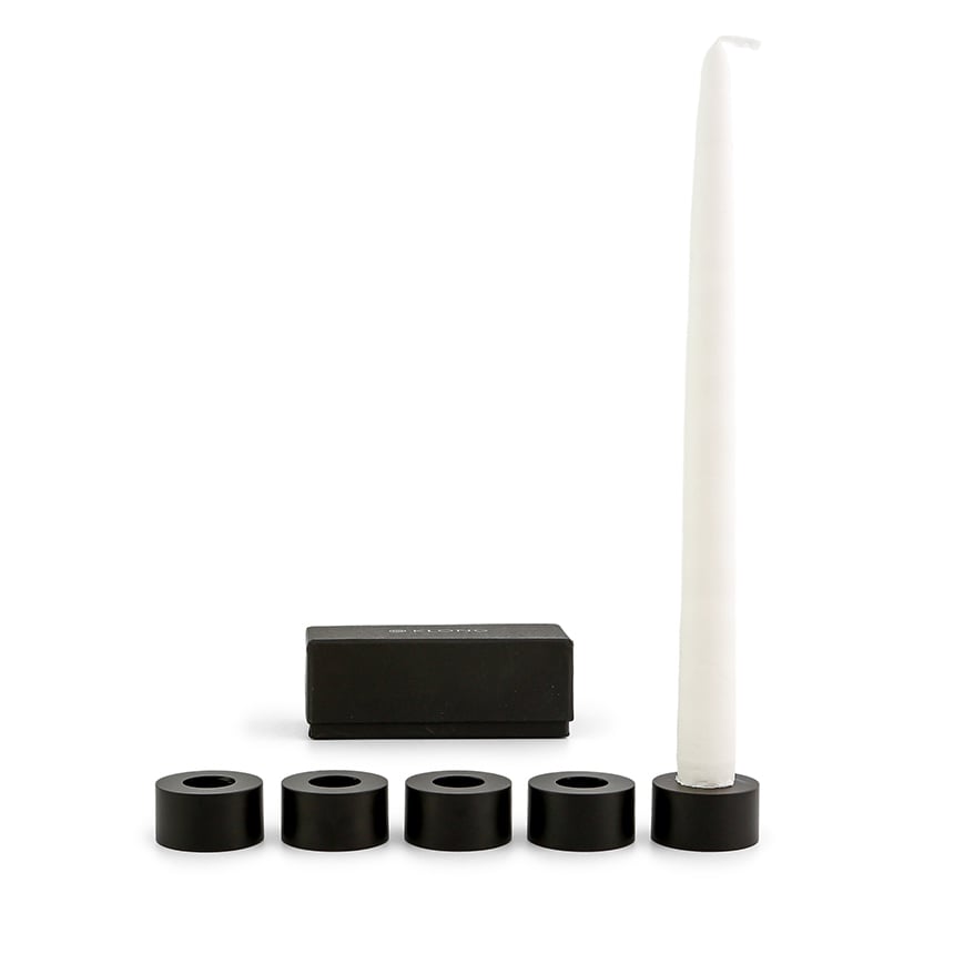 KLONG Inserts Constella, paquet de 5 noir | Design Scandinave | Accessoires pour bougies | Noir