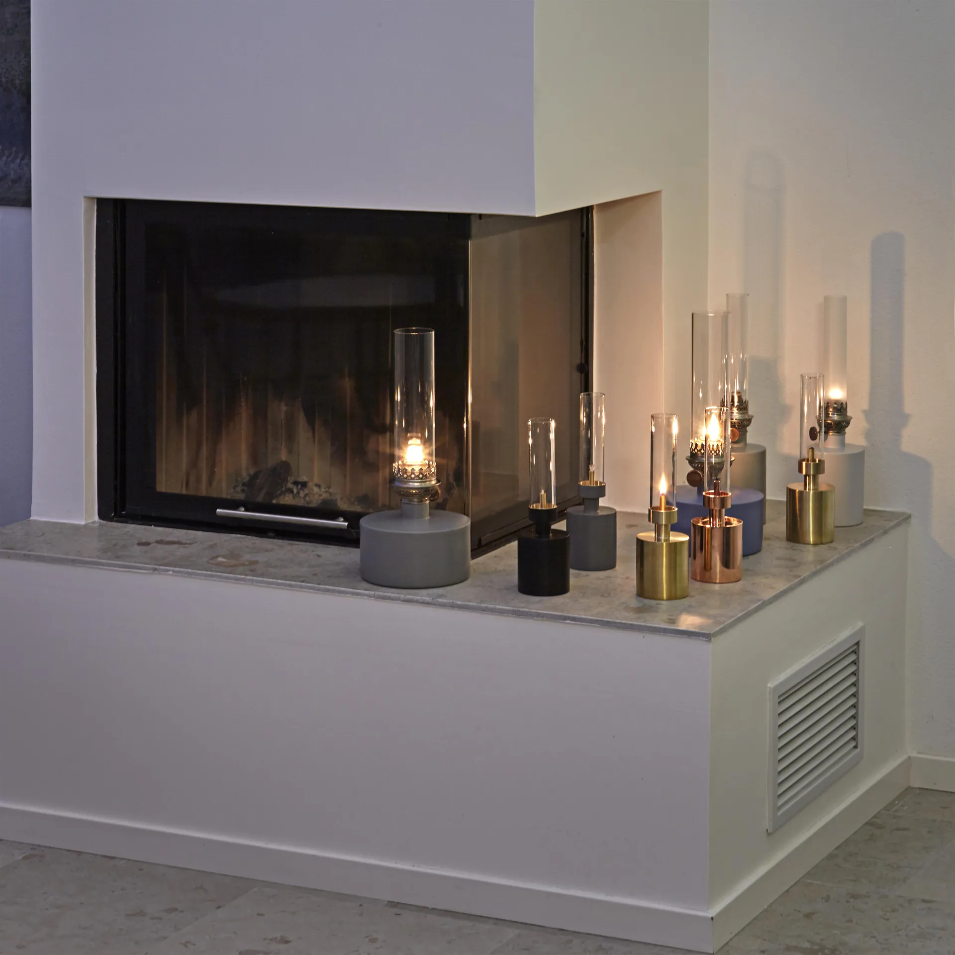 Lampe à huile Patina, grande, gris KLONG