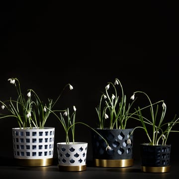 Pot Trio avec carrés, moyen - blanc - KLONG