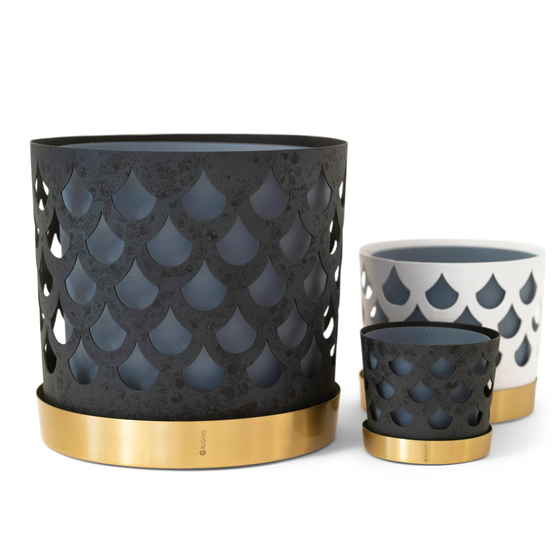 Pot Trio drop, Petit Ø12 cm, Bleu KLONG