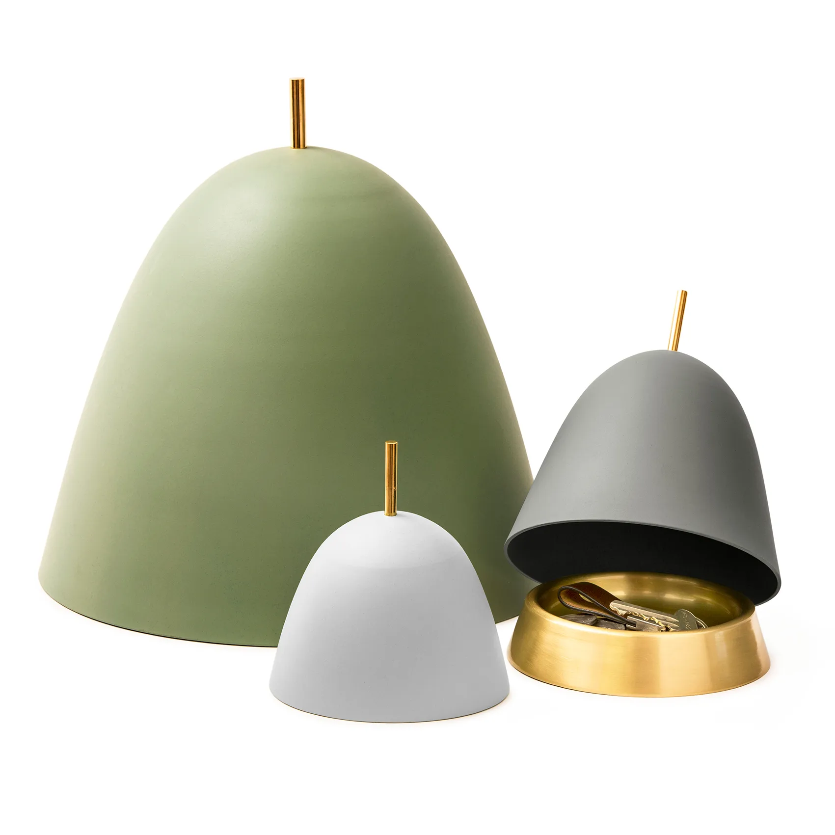 Rangement Gömma small 12 cm, Blanc-laiton KLONG