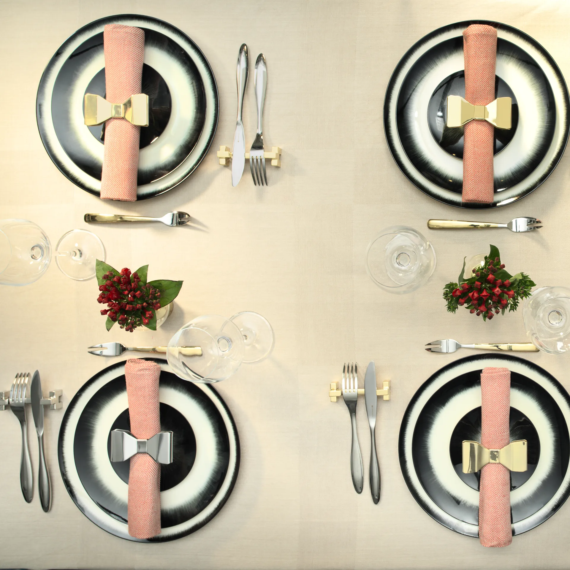 Ronds de serviettes Bowie lot de 2, Acier inoxydable KLONG