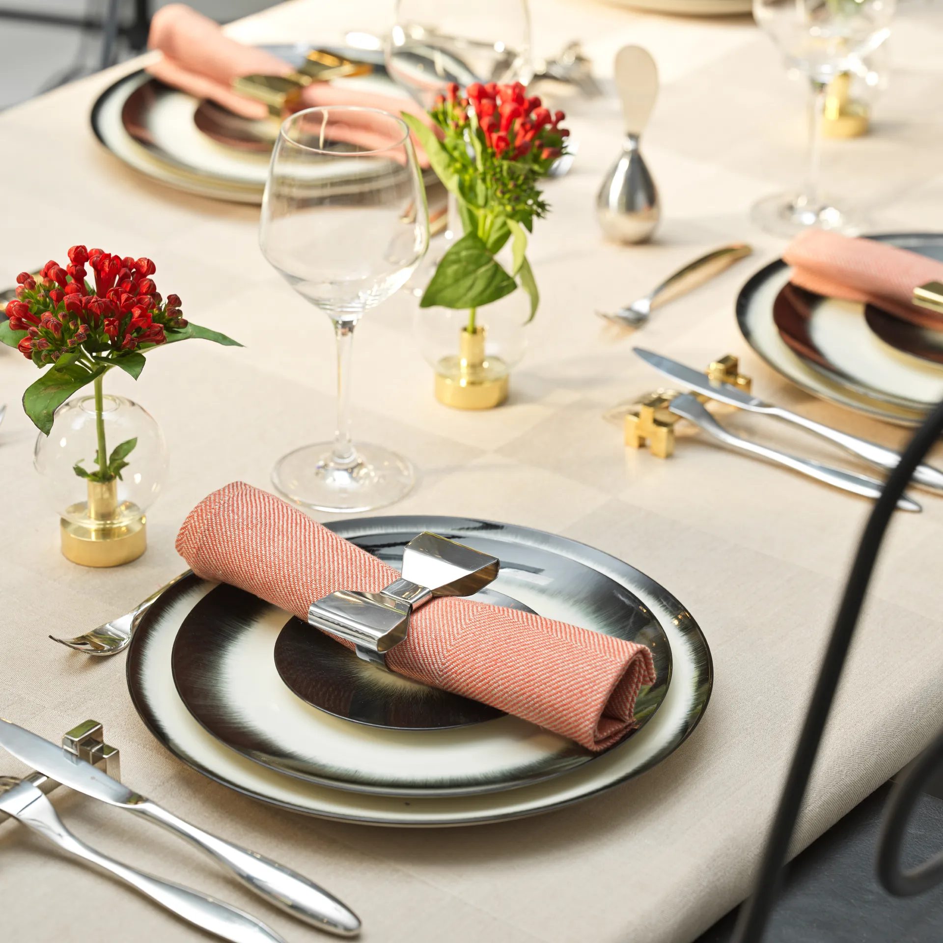 Ronds de serviettes Bowie lot de 2, Acier inoxydable KLONG