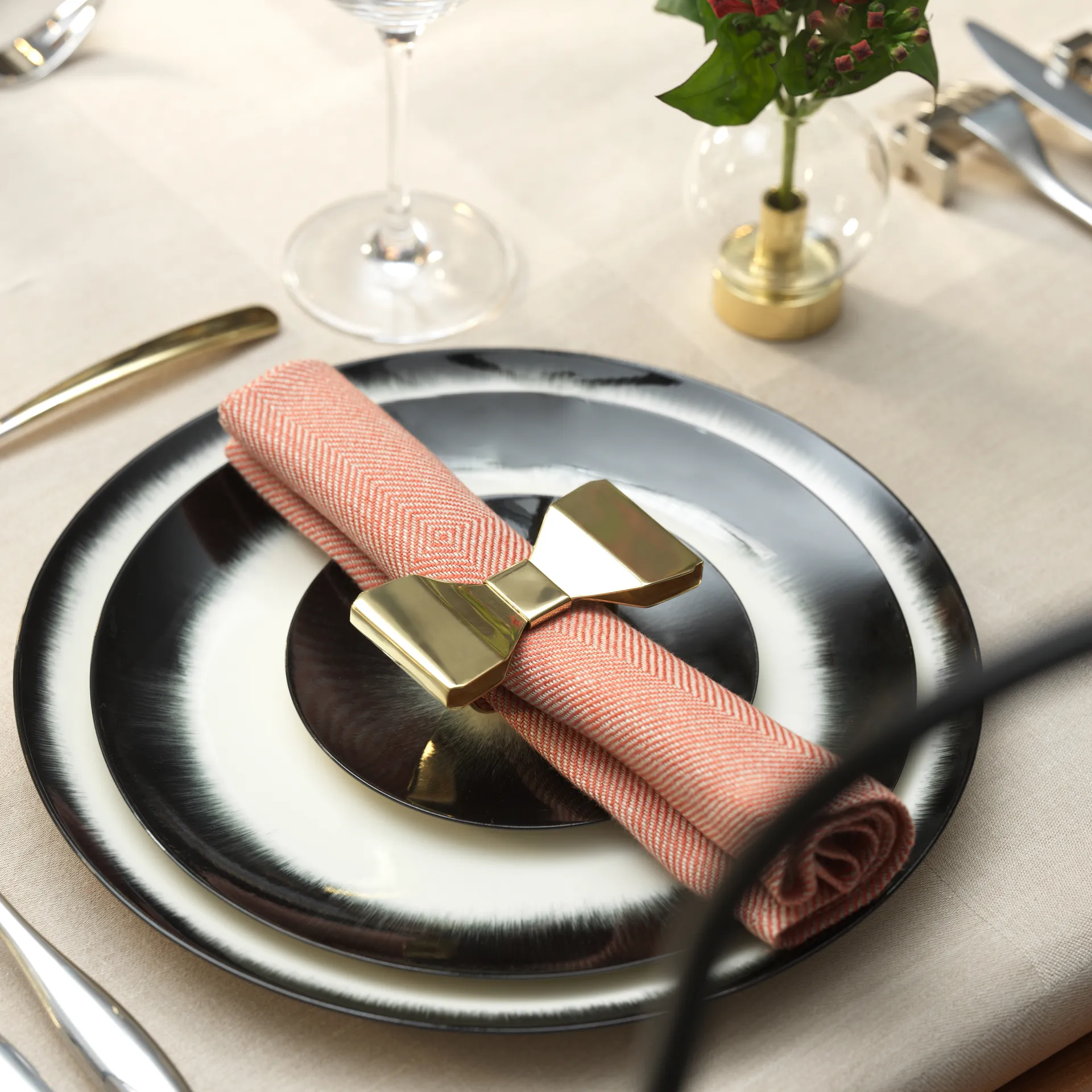 Ronds de serviettes Bowie lot de 2, Laiton KLONG