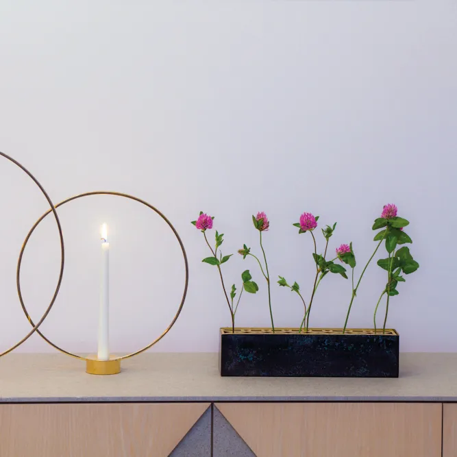 Vase Äng, rectangulaire, bleu KLONG