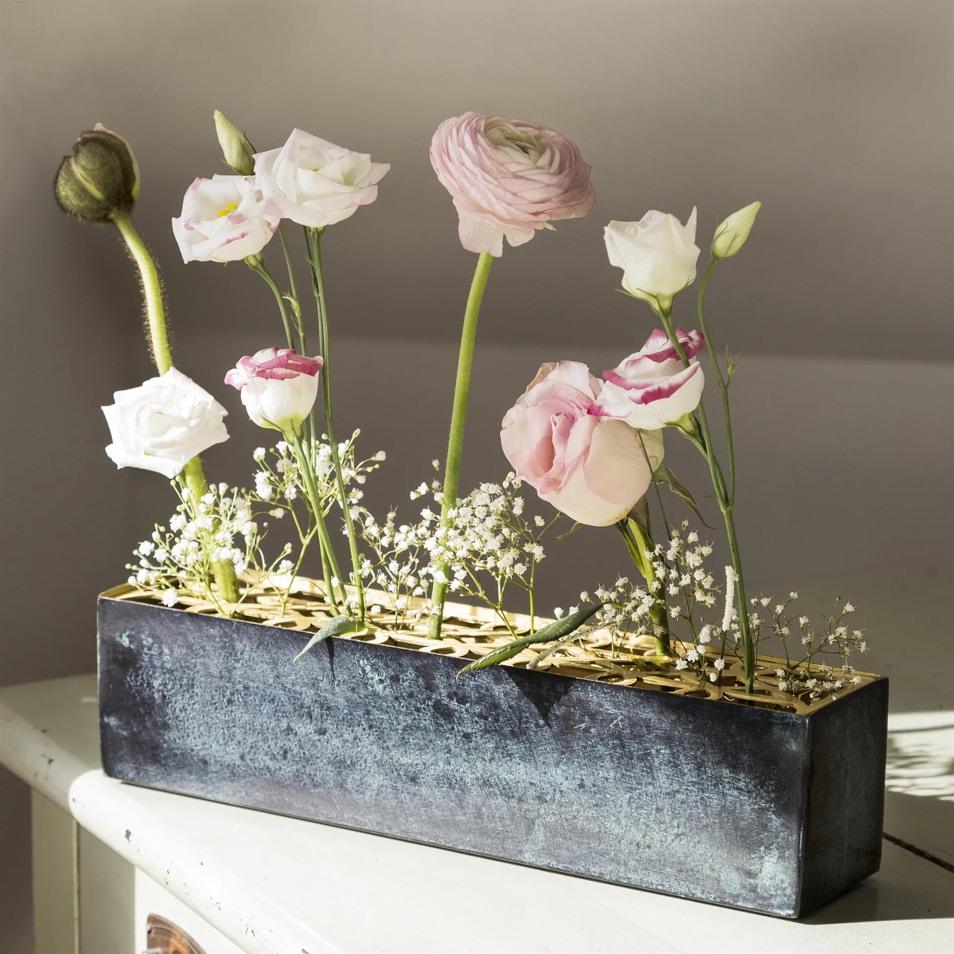 Vase Äng, rectangulaire, bleu KLONG