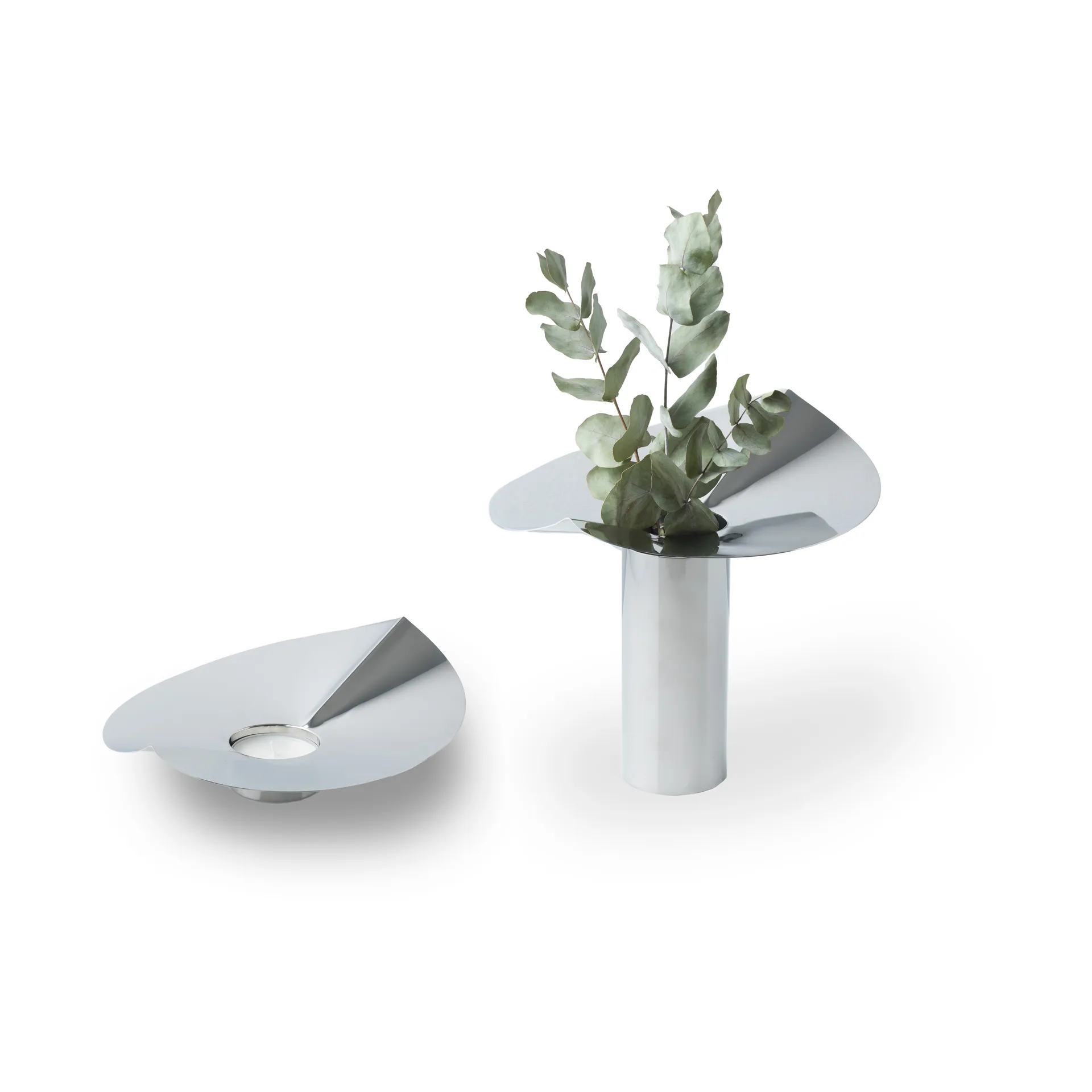 Vase-bougeoir Löv, Acier inoxydable KLONG