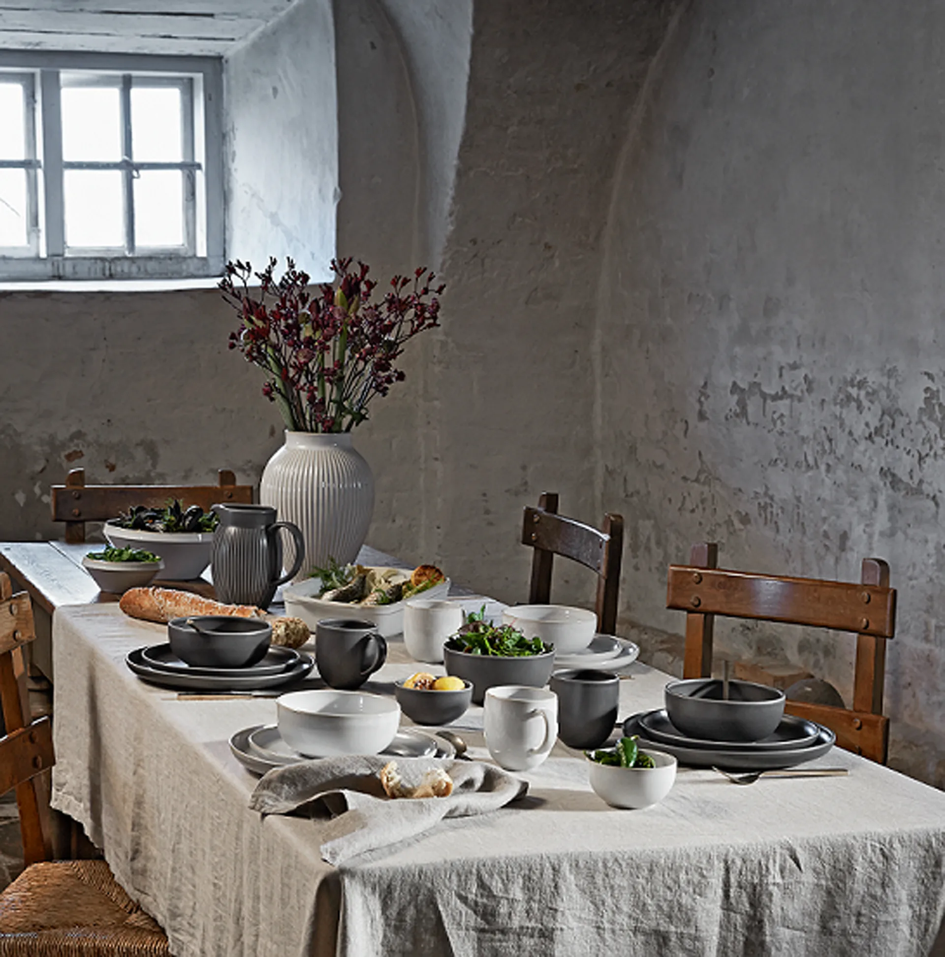 Assiette creuse Tavola Ø15 cm Lot de 2, Gris Knabstrup Keramik