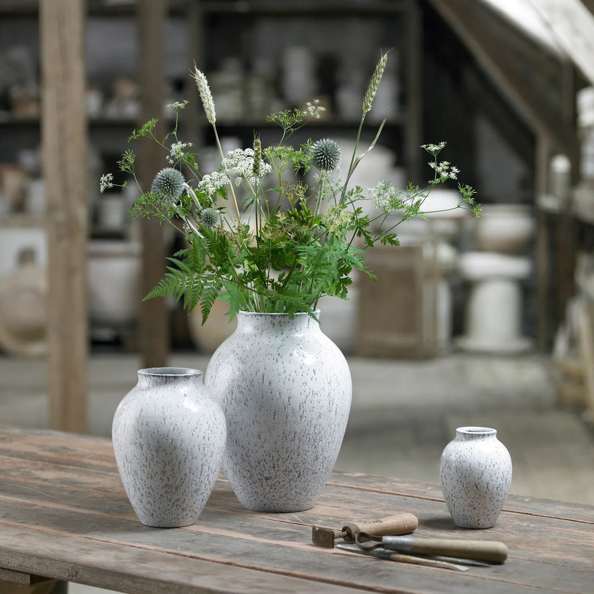 Vase Knabstrup 12,5 cm, blanc Knabstrup Keramik