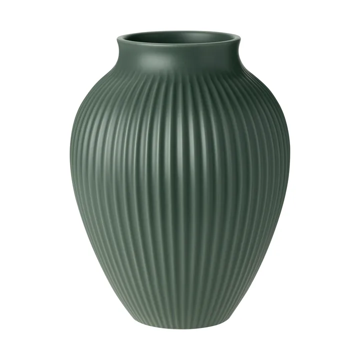 Vase Knabstrup Ripple mat vert céladon - 27 cm - Knabstrup Keramik