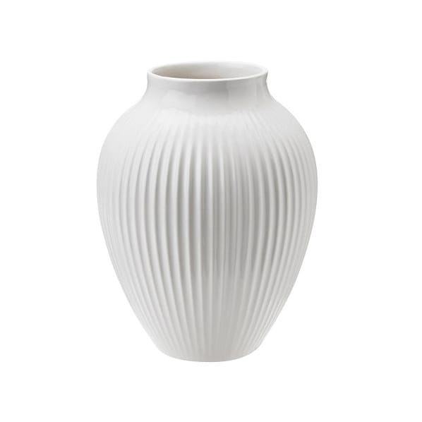 Vase rainuré Knabstrup 12,5 cm - Blanc - Knabstrup Keramik