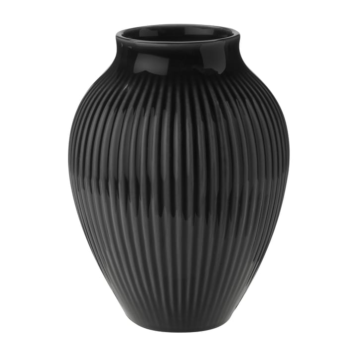 Vase rainuré Knabstrup 12,5 cm - Noir - Knabstrup Keramik