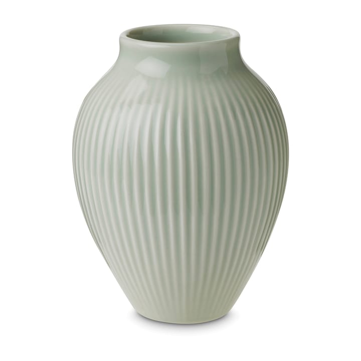 Vase rainuré Knabstrup 12,5 cm - Vert menthe - Knabstrup Keramik