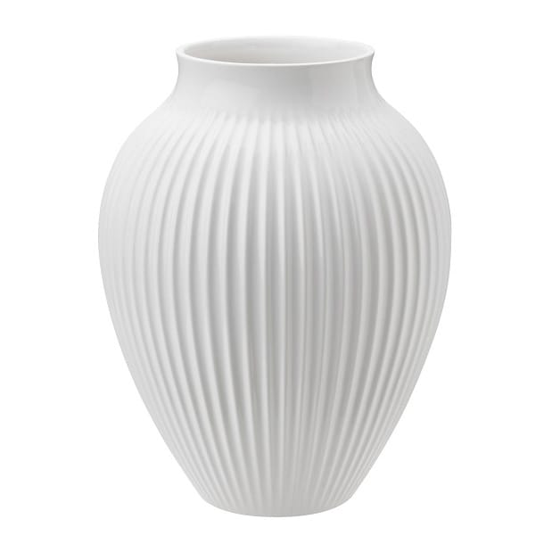Vase rainuré Knabstrup 20 cm - Blanc - Knabstrup Keramik