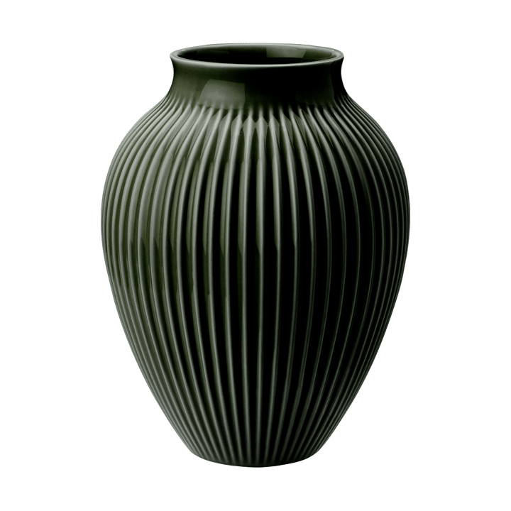 Vase rainuré Knabstrup 20 cm - Dark green - Knabstrup Keramik