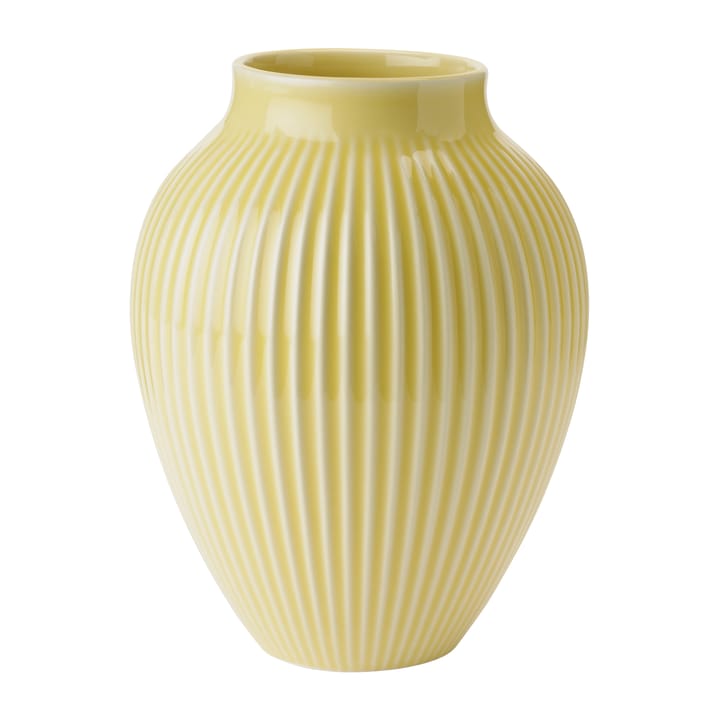 Vase rainuré Knabstrup 20 cm - Jaune - Knabstrup Keramik