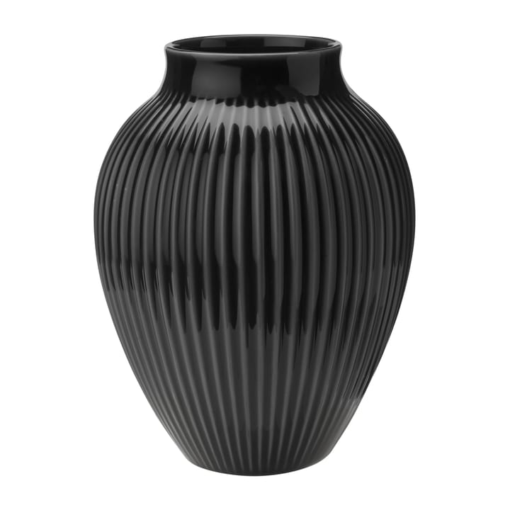 Vase rainuré Knabstrup 20 cm - Noir - Knabstrup Keramik