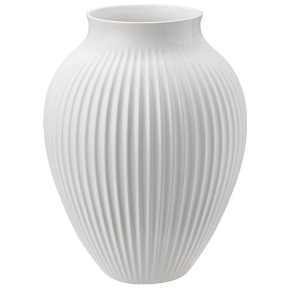 Vase rainuré Knabstrup 27 cm - Blanc - Knabstrup Keramik