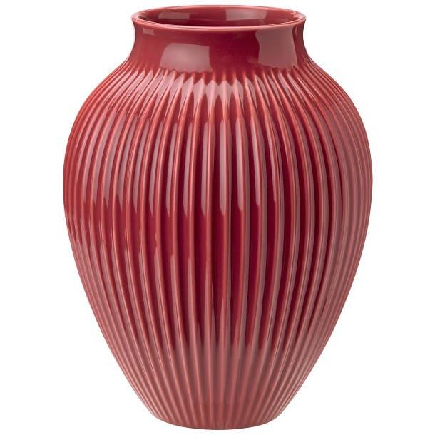 Vase rainuré Knabstrup 27 cm - Bordeaux - Knabstrup Keramik