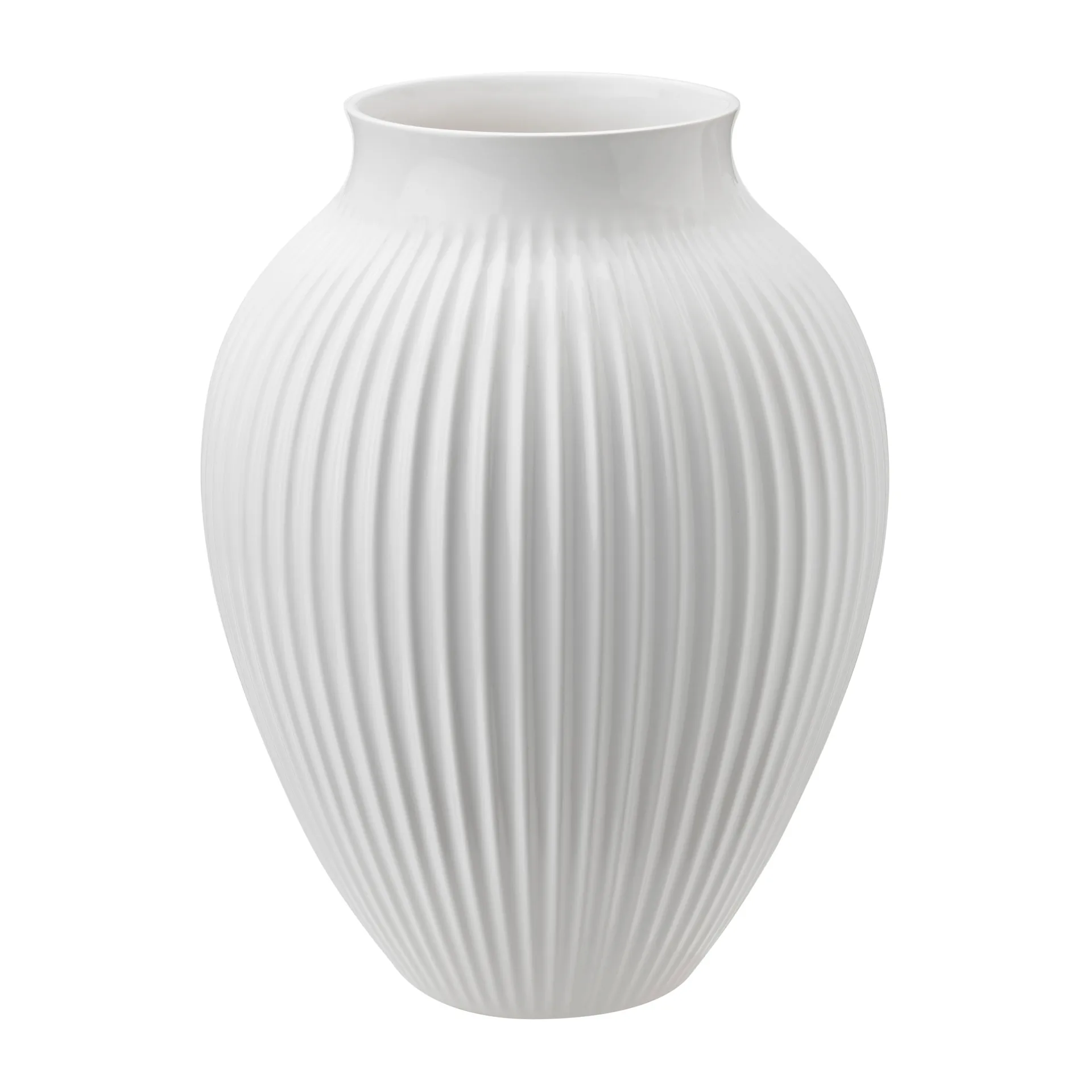 Vase rainuré Knabstrup 35 cm, Blanc Knabstrup Keramik