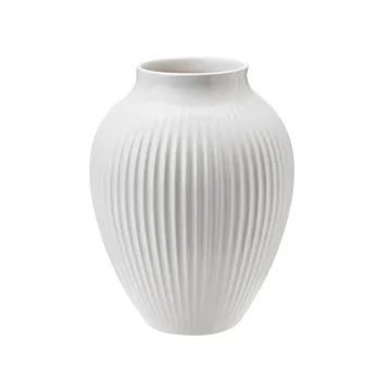 Vase strié Knabstrup 12,5 cm - Blanc - Knabstrup Keramik