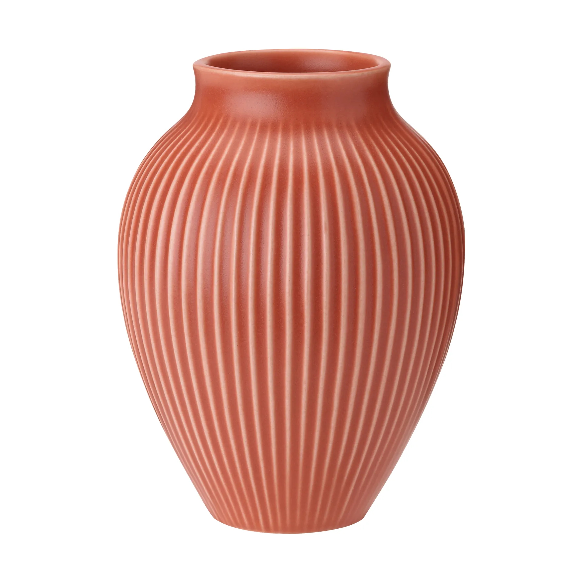Vase strié Knabstrup 12,5 cm, Coral Knabstrup Keramik