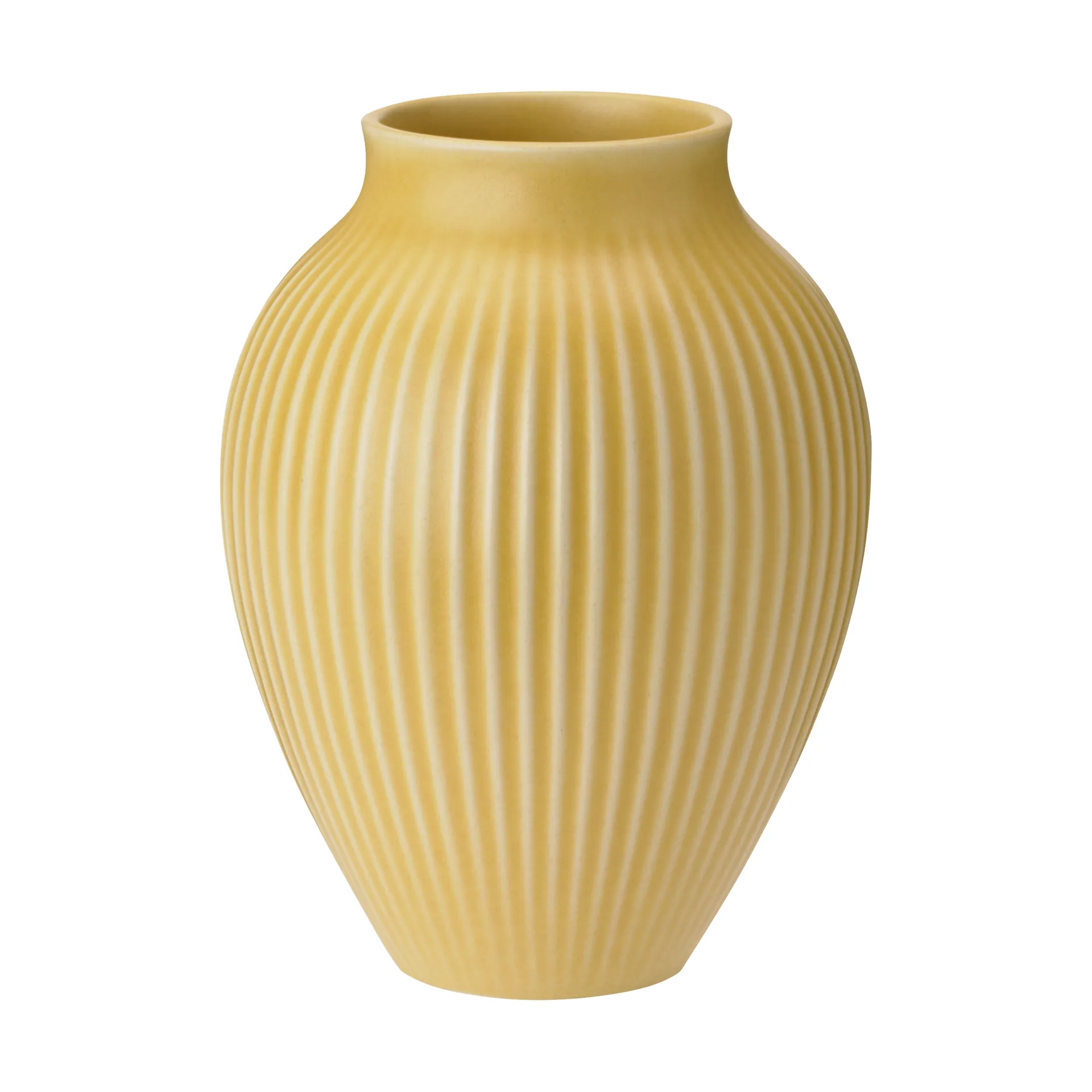 Vase strié Knabstrup 12,5 cm, Yellow Knabstrup Keramik